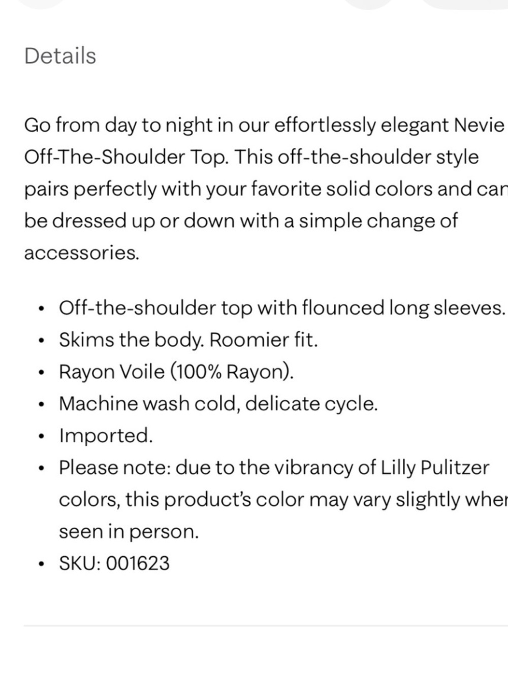 Lilly Pulitzer Nevie Off the Shoulder Top - Picture 6 of 6